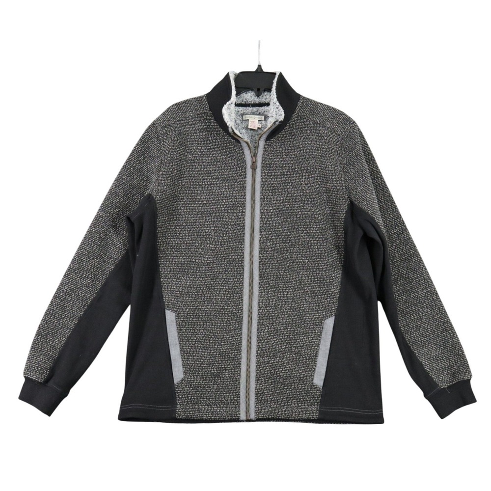 Carbon2Cobalt Full Zip Sweater Jacket Mens M Sherpa Lined Knit Casual Layering